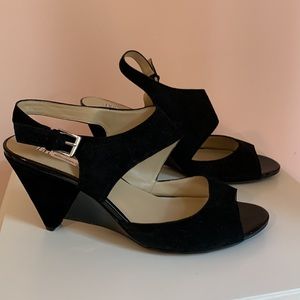 INC suede wedge sandals